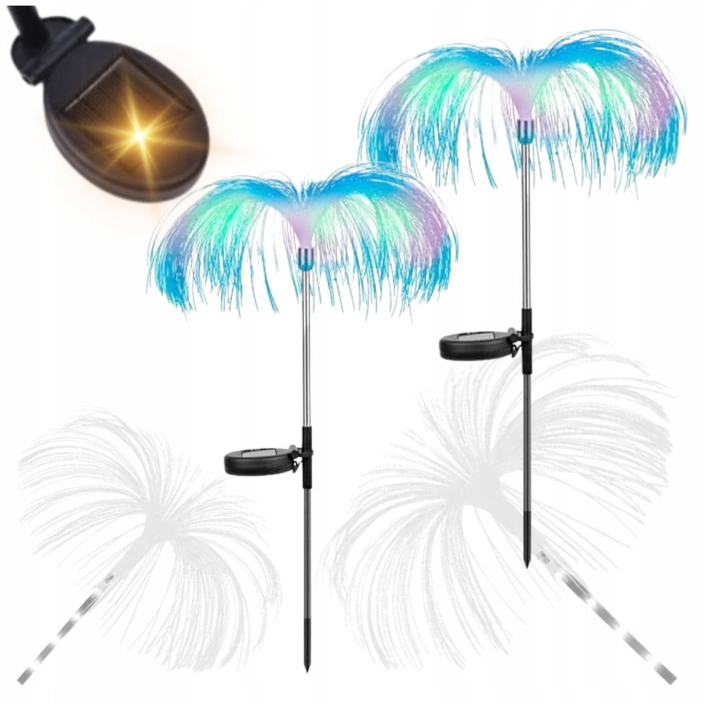 Itec Medusa vstavaná solárna lampa strieborná 74 cm 2 ks.